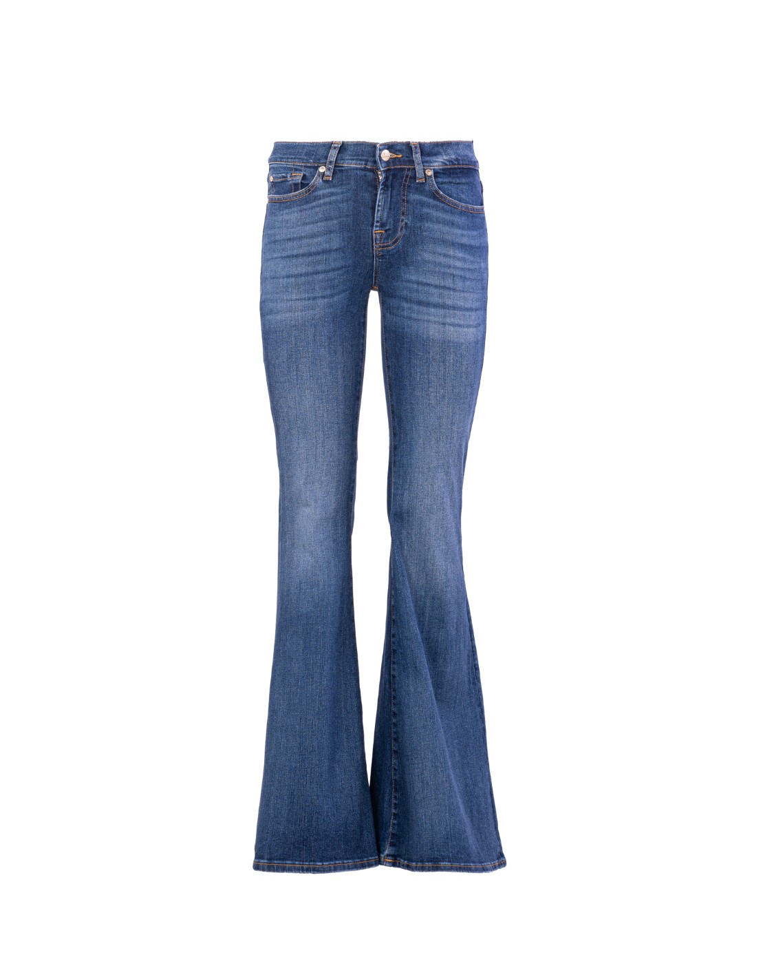 shop SEVEN Saldi Jeans: 7 for all Mankind denim jeans elasticizzato, scampanato.
Modello: low rise flare.
Fondo scampanato.
Vita bassa.
Composizione: 98% cotone 2% elastane.
Made in Tunisia.. JSKL44A0NT-LIGHT BLUE number 5838565